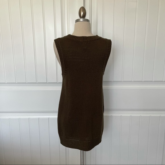 H&M Olive Green Sleeveless Crewneck Sweater - Picture 3 of 6